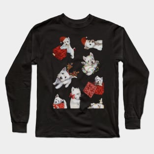 Christmas Westies sticker set Long Sleeve T-Shirt